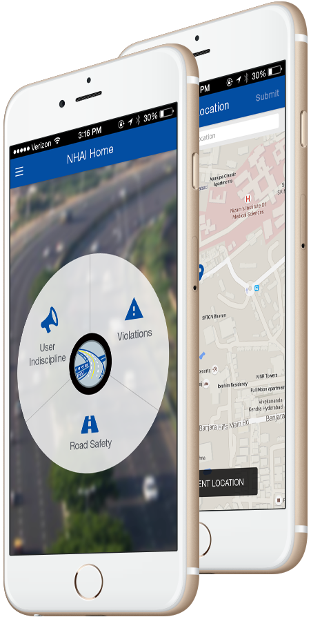 Developed NHAI smarter traffic management mobile app app for service quality maintenance app